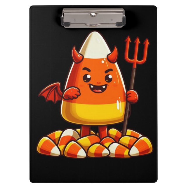 Cute Halloween candy corn monster Clipboard (Front)