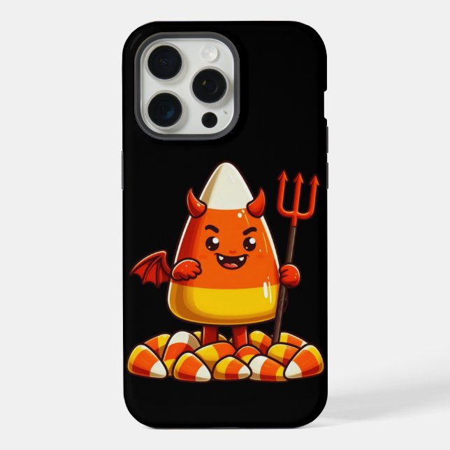 Cute Halloween candy corn monster iPhone Case (Back)