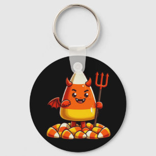 Cute Halloween candy corn monster Key Ring
