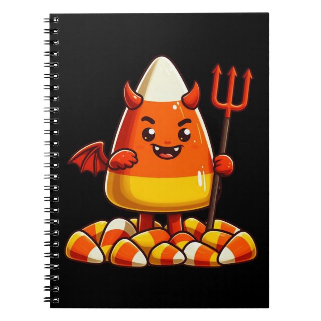 Cute Halloween candy corn monster Notebook (Front)