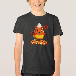 Cute Halloween candy corn monster Tri-Blend Shirt