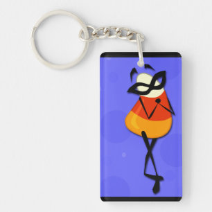 CUTE HALLOWEEN CANDY CORN RECTANGLE KEY CHAIN