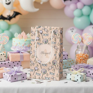 Cute Halloween Candy Pastel Orange Kids Small Gift Bag