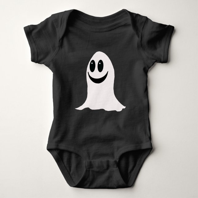 Cute Halloween Cartoon Ghost Baby Bodysuit (Front)