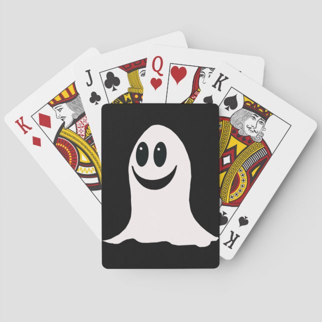 Cute Halloween Cartoon Ghost Playing Cards (Back)