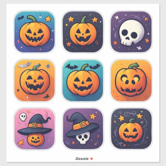 Cute Halloween Cartoon Icons Set 👻 (Sheet)