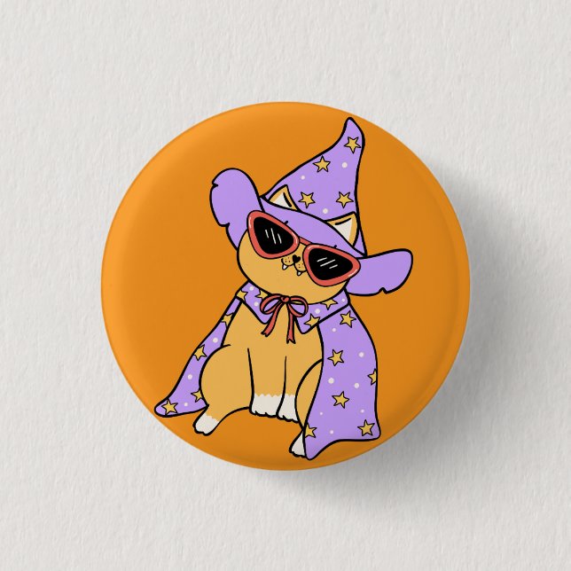 Cute Halloween Cat 3 Cm Round Badge (Front)