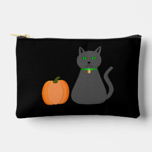 Cute Halloween Cat and Pumpkin Accessory Pouch