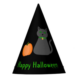 Cute Halloween Cat and Pumpkin Custom Party Hat