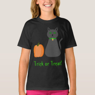 Cute Halloween Cat and Pumpkin Custom T-Shirt