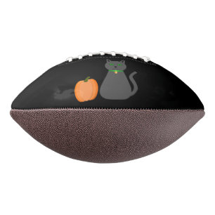 Cute Halloween Cat and Pumpkin Football
