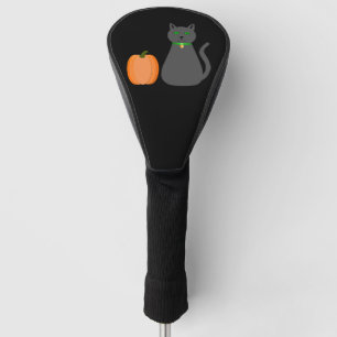 Cute Halloween Cat and Pumpkin Golf Head Cover