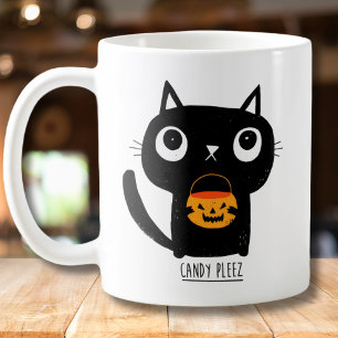 Cute Halloween Cat Asking for Candy Coffee Mug