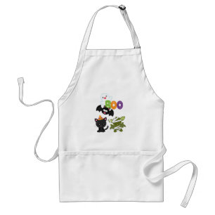 Cute Halloween Cat, Bat, Mummy & Ghost Standard Apron
