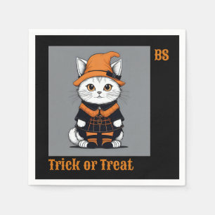 Cute Halloween cat in Disguise Festive Napkin