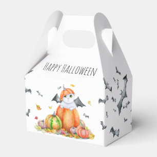 Cute Halloween Cat in Pumpkin Favour Box