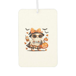 Cute Halloween Cat � Kawaii Witch Kitty with Pumpk Car Air Freshener