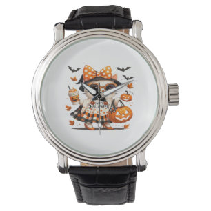 Cute Halloween Cat – Kawaii Witch Kitty with Pumpk Watch
