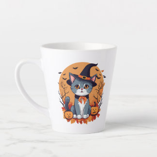 Cute Halloween Cat Latte Mug