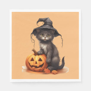Cute Halloween cat Napkin