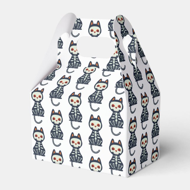 Cute Halloween Cat Pattern Favour Box (Front Side)
