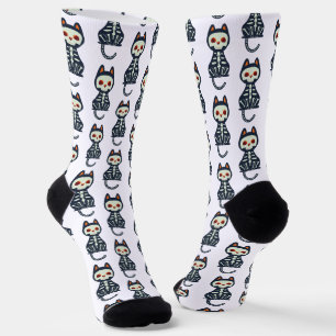 Cute Halloween Cat Pattern Socks