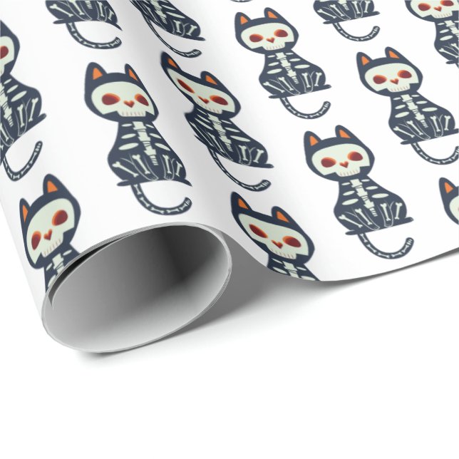 Cute Halloween Cat Pattern Wrapping Paper (Roll Corner)