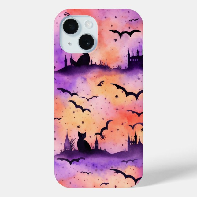Cute Halloween Cat Witch on Pumpkin Fall Season Case-Mate iPhone Case (Back)