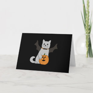 Cute Halloween Cat with a pumpkin Credit Card Bott