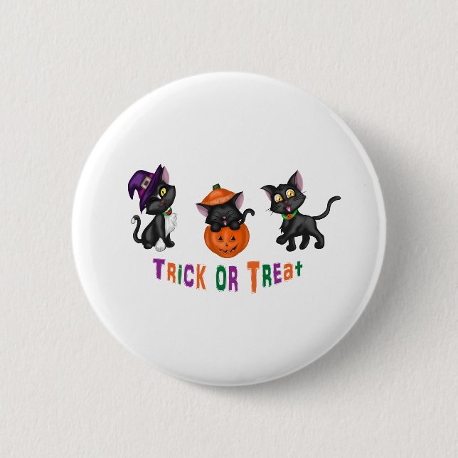 Cute Halloween Cats 6 Cm Round Badge (Front)