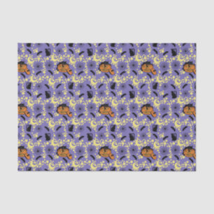 Cute Halloween Cats, Bats and Stars Tissue Paper