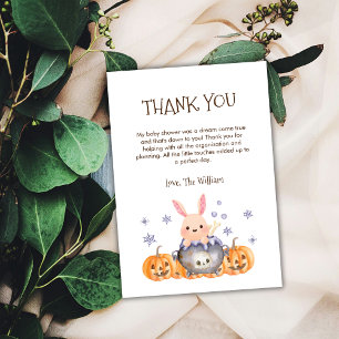 Cute Halloween Cauldron Baby is Brewing Shower Thank You Card
