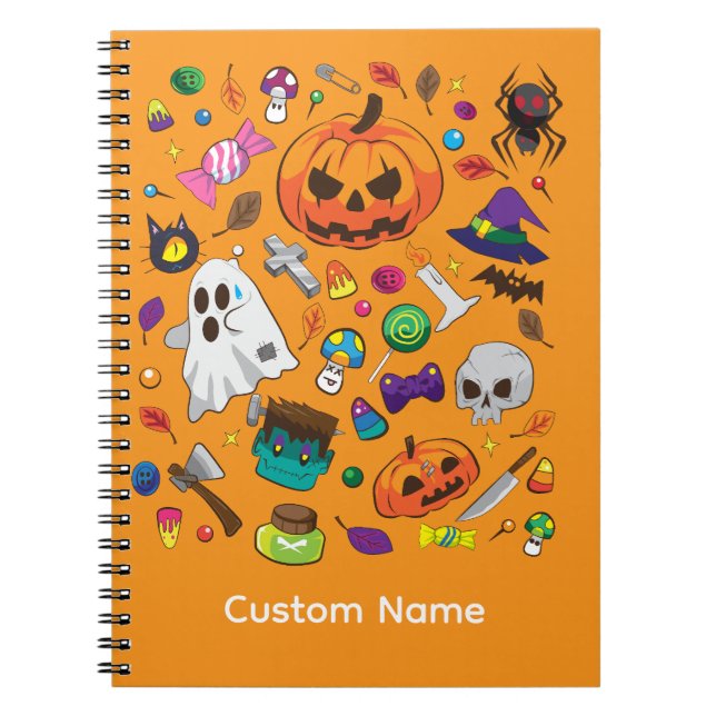 Cute Halloween Character Pattern Notebook (Front)