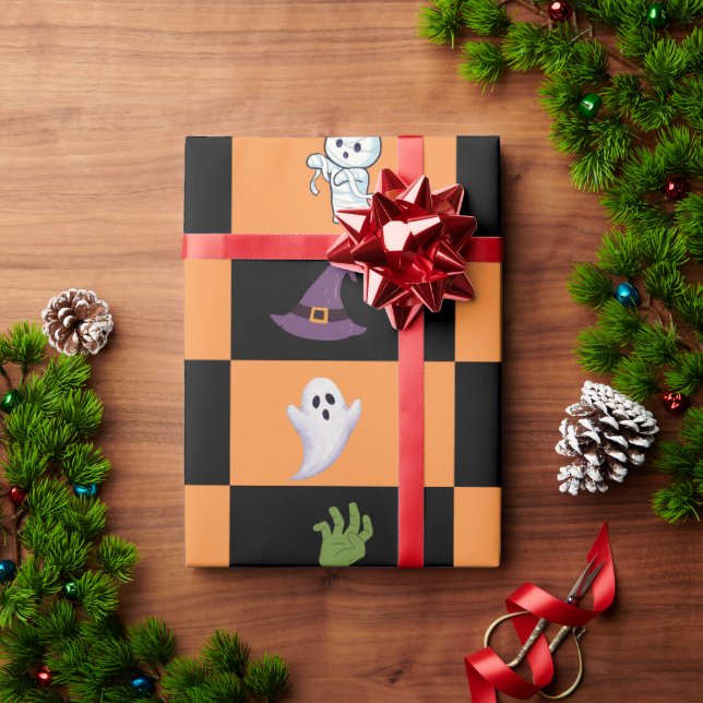 Cute Halloween Characters Pattern Wrapping Paper (Holiday Gift)