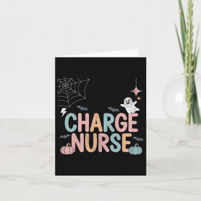 Cute Halloween Charge Nurse Nursing 1  Card (Front)