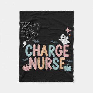 Cute Halloween Charge Nurse Nursing 1 Fleece Blanket