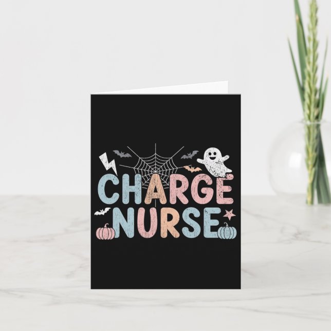 Cute Halloween Charge Nurse Nursing  Card (Front)