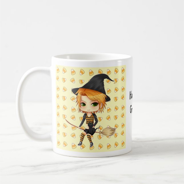 Cute Halloween chibi witch mug (Left)