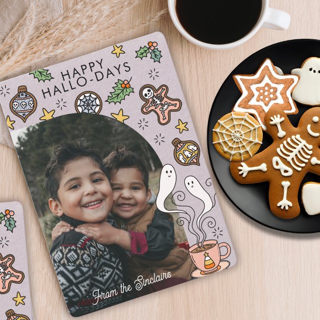 Cute Halloween Christmas Family Photo Holiday Card (Creator Uploaded)