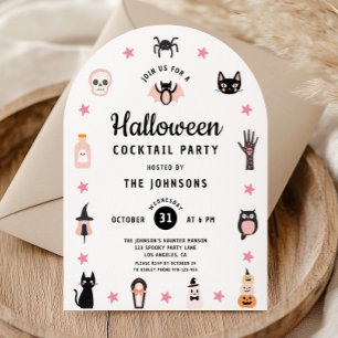 Cute Halloween Cocktail Party Invitation