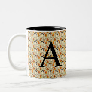 Cute Halloween Coffee Mug with Initial