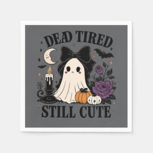 Cute Halloween Coquette Ghost with Bow Napkin