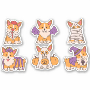 CUTE HALLOWEEN CORGI SET 