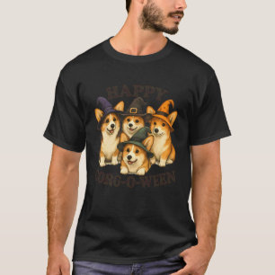 Cute Halloween Corgi Witch Pack Funny Dog Design M T-Shirt