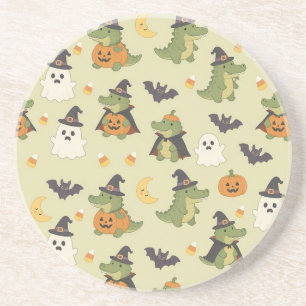 Cute Halloween Costume Crocodiles Coaster