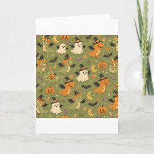 Cute Halloween Costume Dinosaurs Cards