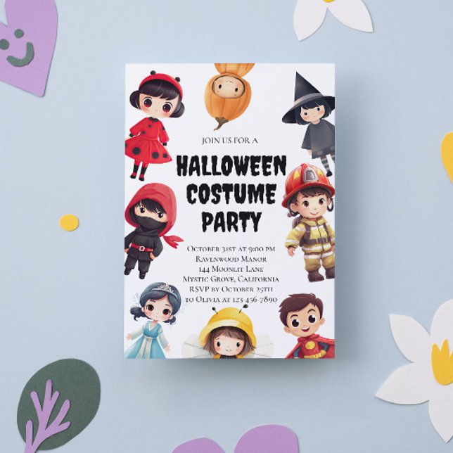 Cute Halloween Costume Party Invitation for Kids (Creator Uploaded)