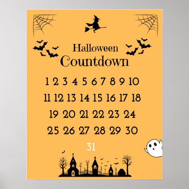 Cute Halloween Countdown Poster (Front)