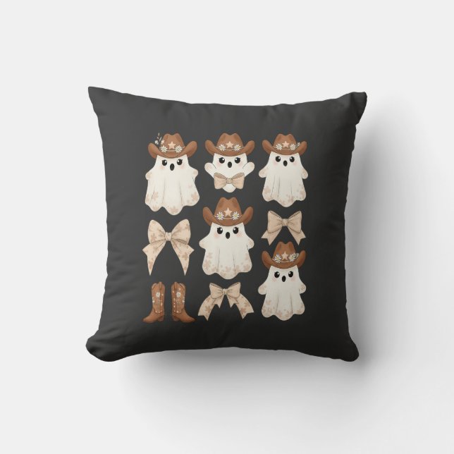 Cute Halloween Cowboy Ghost Cushion (Front)