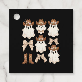 Cute Halloween Cowboy Ghost Favour Tags